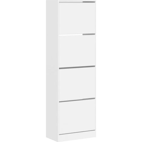 Maison Exclusive - Scarpiera con 4 Cassetti Ribaltabili Bianca 60x34x187,5 cm