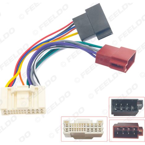 Convient pour le faisceau de câblage de mise à niveau du système audio Hyundai/Kia 24 broches (norme ISO vers petite), câble d'alimentation audio de voiture, câble arrière de lecteur CD