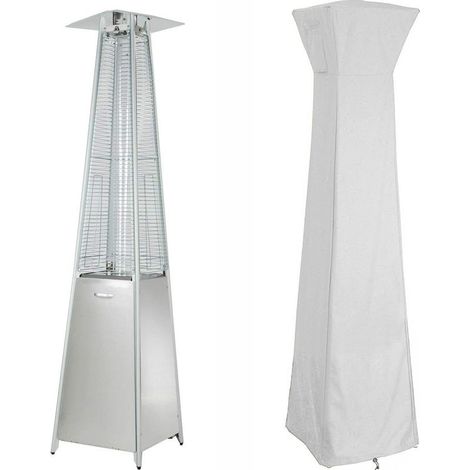 Housse pour Parasol Chauffant de Style Pyramidal, 210D Oxford Housse pour Parasol Chauffant avec Fermeture Éclair, 106x228cm, Gris (1/5)