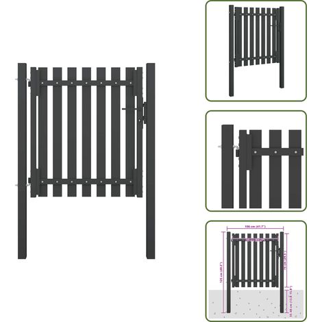 Gartentor Stahl 1x1,25 m Anthrazit - Gartentor - Stahltür - Metalltor - Zaunteil - Abschließbares Tor