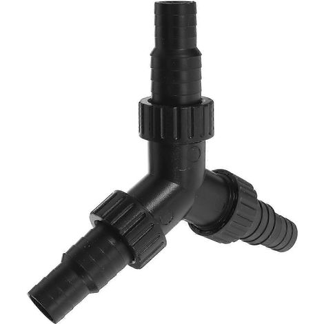 Adaptateur de tuyau flexible de type Y, distributeur de pompe à eau en ABS noir, convient aux tuyaux d'étang/aquarium de 20 mm/25 mm. (1/5)