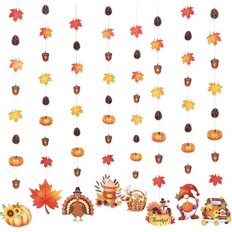 Set of 8 autumn garlands, fall decoration, indoor hanging decoration (1/5)