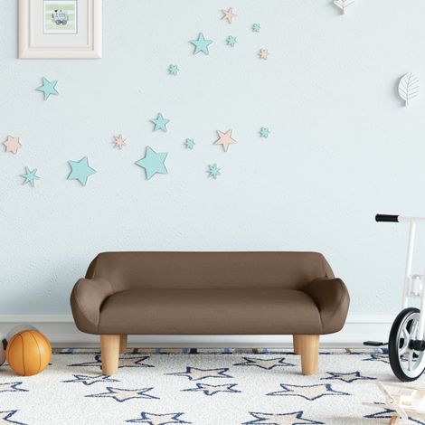 Canapé pour enfants, Fauteuil enfants, Canapé Relax Salon, Canapé droit fixe marron 70x40x24 cm tissu MJU6025 (1/5)