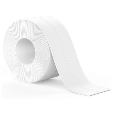 Ahlsen 2 Rouleaux Joint Salle de Bain Blanc, Ruban Auto-Adhésif, Bande Etancheite Joint Baignoire Adapté à de Nombreuses Occasions pour Cuisine ou Salle de Bain(320 3,8cm) (1/5)