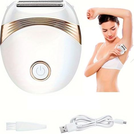Épilateur électrique 2 en 1 pour femmes, adapté aux poils courts et longs, avec bande de gaze apaisante. Rechargeable par USB / Révélez votre charme unique (1/5)