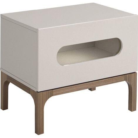 Chevet moderne gris et noyer Angel Cerda - Gris noyer (1/5)