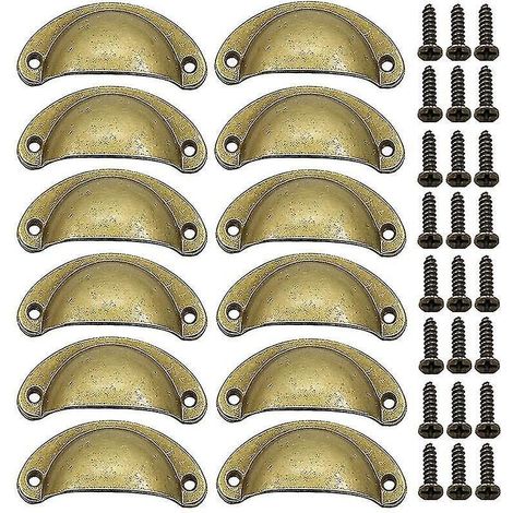 Halbkreisförmige, schalenförmige Türgriffe aus Bronze, 12 Stück (1/5)