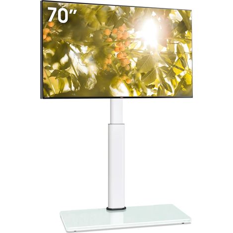 Support TV sur Pied pour TV de 32-65 70 Pouces - Pied TV Plus Haut 1095 MM - 1350 MM Pivotant 60° Inclinaison 12° jusqu'à 40 KG Max. VESA 400x400 MM
