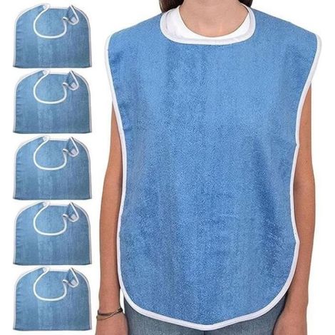 Bavoir Adulte - Bavoir Lavable en Polyester - Protection Vêtements pour Repas - 5 Pièces (1/4)