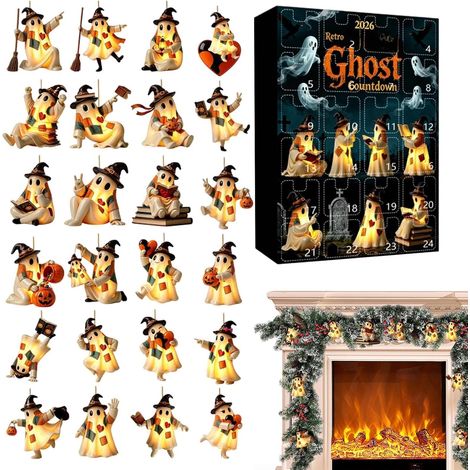 Calendrier Compte À Rebours Halloween Ornements Pendentifs Plats 2D Mignons-Décor d'Halloween Avent Pour Adultes Vacances Ferme Maison Hantée Dortoir (1/5)