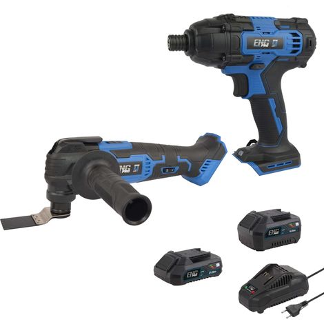 Avvitatore a impulsi 1/4", Utensile multifunzione e 2 Batterie 2/4.0Ah ENG PRO (1/5)