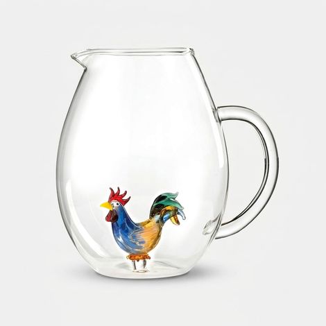 Carafe en verre soufflé 1,6 litre Made in Italy Cocoricò (1/2)