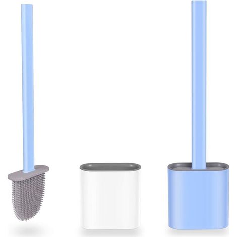 Ensemble brosse et support pour salle de bain, brosse de toilette en silicone pour un nettoyage en profondeur-AquaForge (1/5)