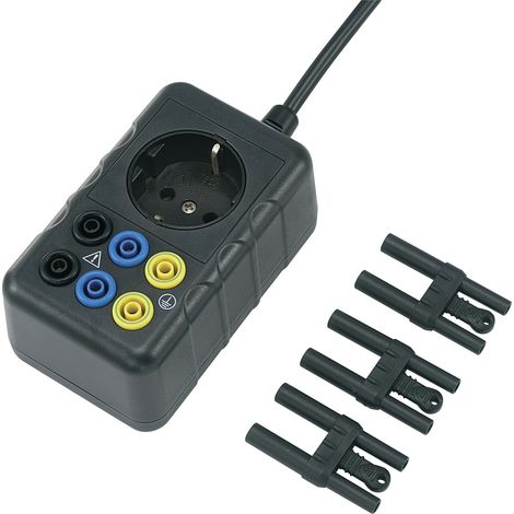 VOLTCRAFT SMA-10 Messadapter Schutzkontakt-Stecker - Buchse 4 mm, Schutzkontakt-Kupplung berührungs