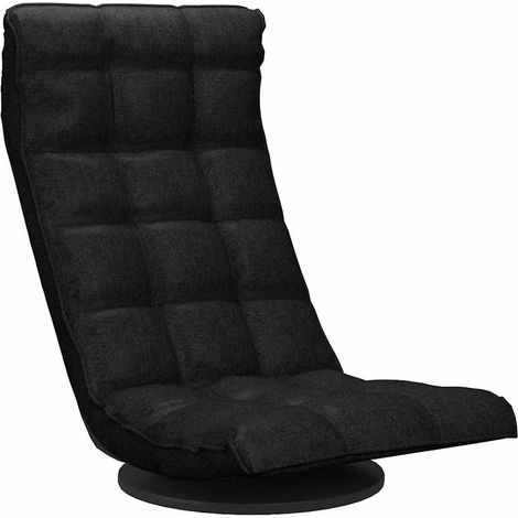 Maison Exclusive - Sedia da Pavimento Girevole Nera in Tessuto (1/5)