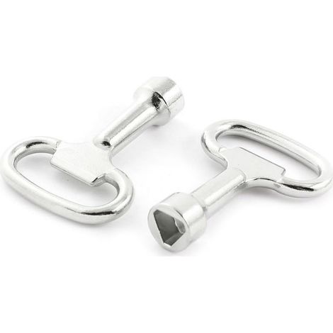 2 Stück Dreiecksschlüssel, Mülltonnenschlüssel, gelber dreieckiger Metall-Steckschlüssel (1/5)