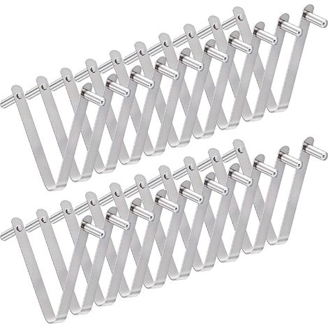 20 Pièces Attaches de Perche pour Piscine en Acier Inoxydable Attaches Papillon Universelles en V Argent Blanc pour Tige Télescopique de Piscine Brosse de Piscine et Spa Accessoires 60x8mm (1/5)