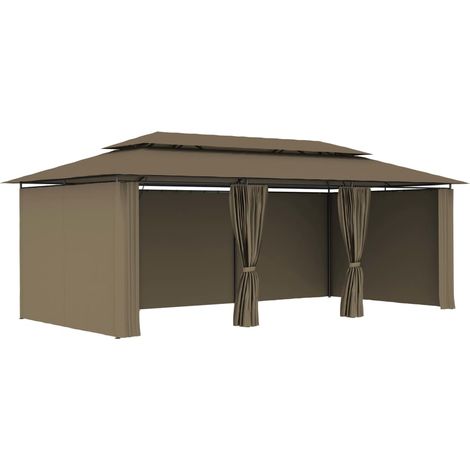Maison Exclusive - Gazebo con Tende 600x298x270 cm Grigio Talpa 180 g/m²