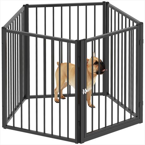Barrière pour chien en acier 5 panneaux pliable 179 x 60 x 76 cm (1/5)