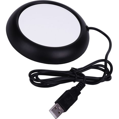 Chauffe-tasse USB aspect bois, sous-tasses chauffantes pour boissons chaudes, tapis chauffant pour thé et café, noir. (1/5)