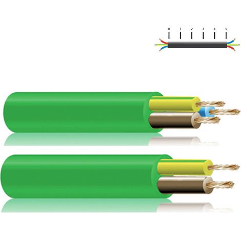 100 Câble Sans Halogène Vert 3x1,5mm Euro/Mts (1/2)