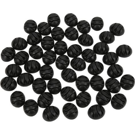 50pcs Clips Câble 3 Trous Silicone Anti-Corrosion Noir Adhésif Fixation Gestion Fils (1/5)