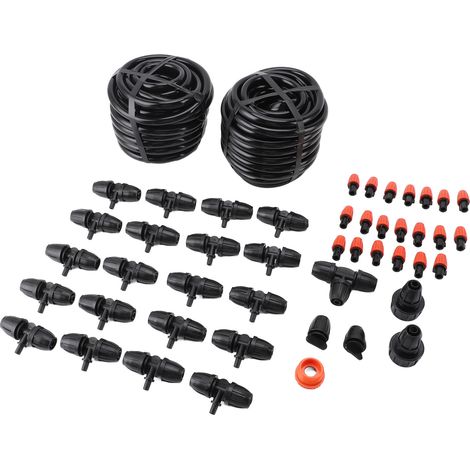 Système arrosage goutte à goutte 8/12 tuyau 65.6 pi arrosage automatique bricolage raccord rapide jardin serre parterre de fleurs (1/5)