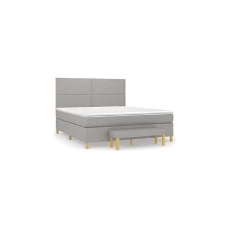 Sommier à lattes de lit avec matelas Gris clair 180x200 Tissu (1/5)