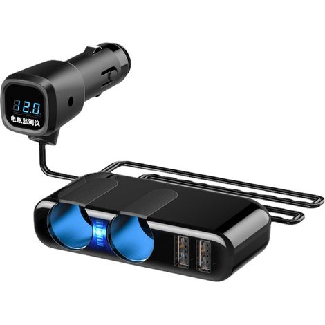 Car charger with 12/24V USB adapter and socket - 2-pin single USB 1-to-2 - Standard model SD-1935A (1/2)
