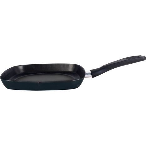 MAGEFESA asador gril alto liso black 28 cm , Asador Grill 27x27 cm Black Asador grill estilo parrilla de 27x27 cm modelo Black de acero vitrificado con mango de Baquelita, fond (1/2)