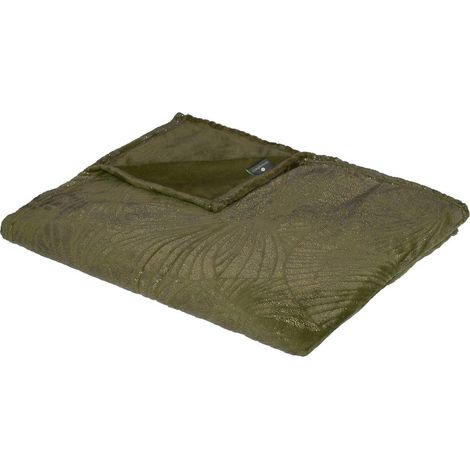 Flanell-Decke - khaki und gold - 180x230 cm (1/4)