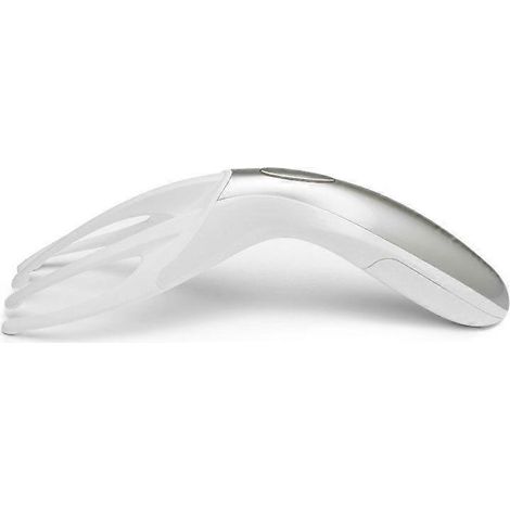 Ensemble d'accessoires de salle de bain multifonctionnels blancs : masseur de tête et de corps, peigne vibrant électrique portable pour le cuir chevelu (1/5)