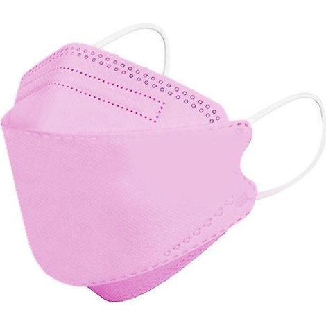 Packung mit 50 Einweg-Gesichtsmasken für Kinder, 4-lagig, verstellbar und atmungsaktiv, rosa (1/5)