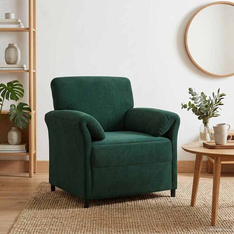 Sofá de una plaza Verde oscuro 88 x 83 x 95 cm Terciopelo