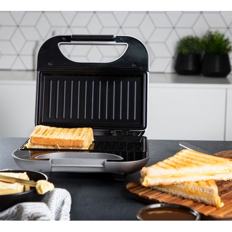 Sandwichmaker 2er Toaster mit Grillplatte 22x12cm, 750Watt