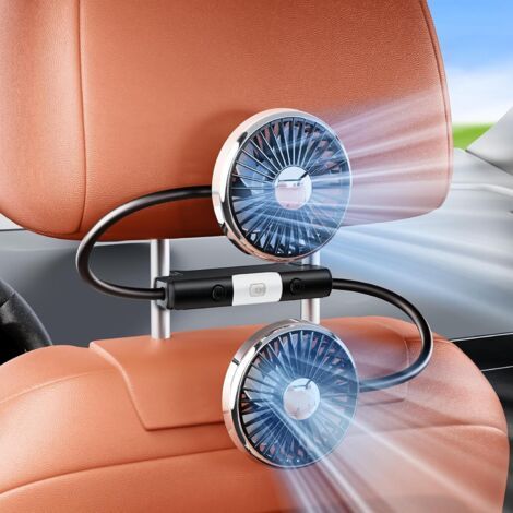 Ventilateur de refroidissement double tête à col de cygne pour siège enfant arrière, ventilateur USB pour appui-tête de poussette, radiateur de siège