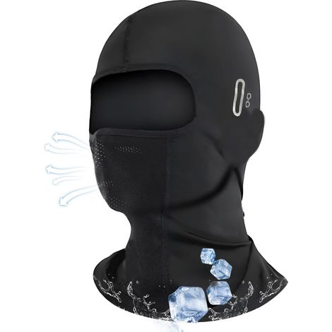 Cagoules en Soie Glacée Respirantes Cagoule Moto Femme Homme Protection UV Été Tissu Léger Et Extensible Motorcycle Balaclava pour Moto Vélo Course Activités Plein Air Taille Unique Mixte (1/5)
