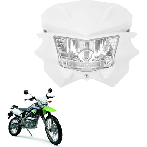 DC12V Motorradscheinwerfer mit H4-Stecker, kompatibel mit Kawasaki KLX 110 125 150 230 250 300 450R CRF WRF Offroad-Motorrädern (weiß) (1/5)