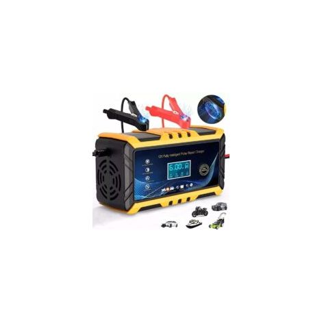 – Chargeur de batterie intelligent 12 V 6A – Écran LCD rétroéclairé – Mode réparation pour batteries anciennes – Protection surcharge et court-circuit (1/4)