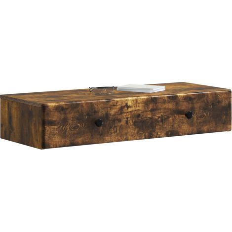 Maison Exclusive - Tavolino da Parete Laterale Rovere Fumo 87,5 x 34,5 x 17 cm