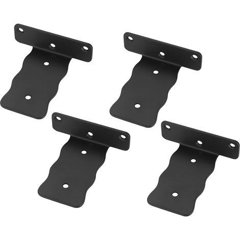 CCYKXA 4-Piece Wall Shelf Brackets, 100mm Floating Shelf Brackets, Invisible Wall Mounting, L-Shaped Supports, Black