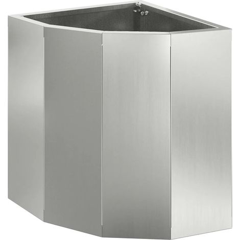 Fioriera angolare moderna per uso esterno 30 x 30 x 35 cm dal design pulito in acciaio zincato argento 020052899