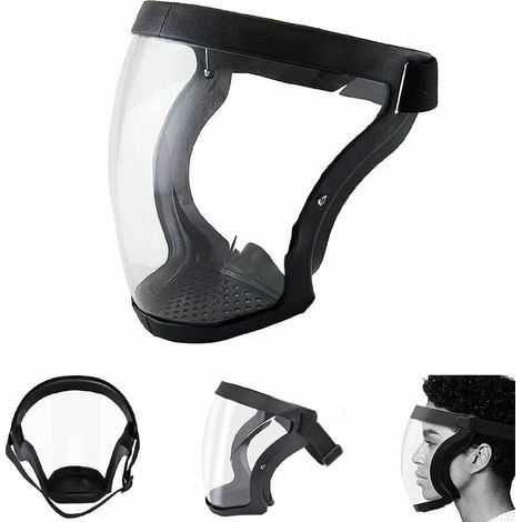 Masque facial transparent Bouclier facial complet Lunettes de sécurité Protection des yeux Outil anti-éclaboussures anti-poussière coupe-vent (1/5)