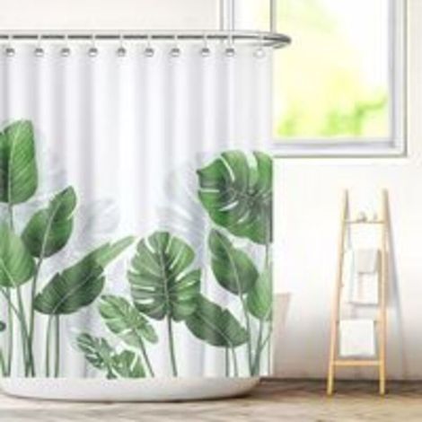 VURAHOME - Rideau de Douche Rideaux de Salle de Bain avec 4 Crochets Anti-moisissure Lavable Beau Imprimée Haute Qualité Moule Résistant Antibactérien Facile à Nettoyer 180180cm (1/5)