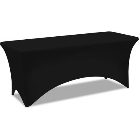 183CM White Folding Table Cover,High-end Hotel Restaurant Wedding Exhibition Decoration,Black (1/5)