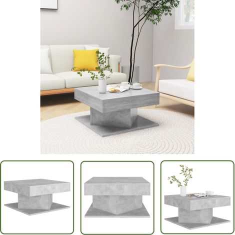 The Living Store Couchtisch Betongrau 57x57x30 cm Holzwerkstoff - Couchtisch - Wohnzimmerstil - Beistelltisch - Holzwerkstoff - Grau (1/5)