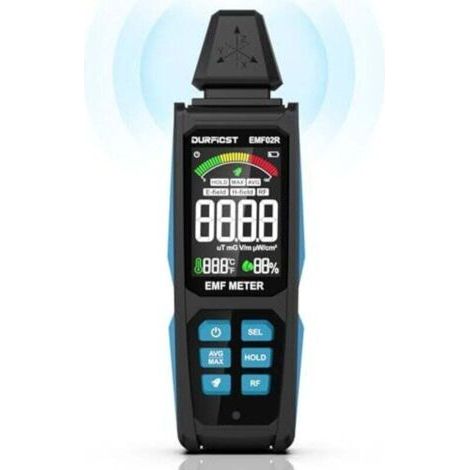 Compteur EMF, 5 en 1, détecteur de champ électromagnétique numérique rechargeable pour signaux EF, RF, MF et WiFi