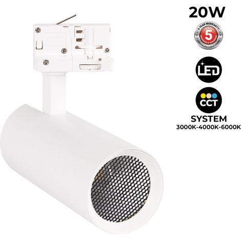 LED CCT 3-Phasen-Schienenstrahler - 20W - CCT - CRI90 - 1900 lm (1/5)