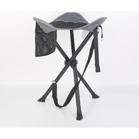 tabouret Camping Pliant Portable Pche Randonne Voyage Chaise D'extrieur Lgre Charge 100kg Noire (1/5)