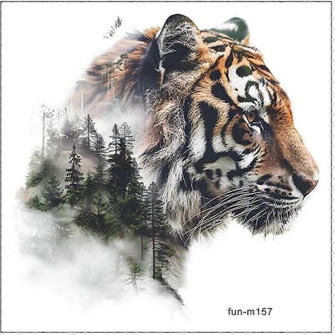 Sticker mural tigre, décoration murale animalière pour fenêtres, miroirs de salle de bain (1/5)